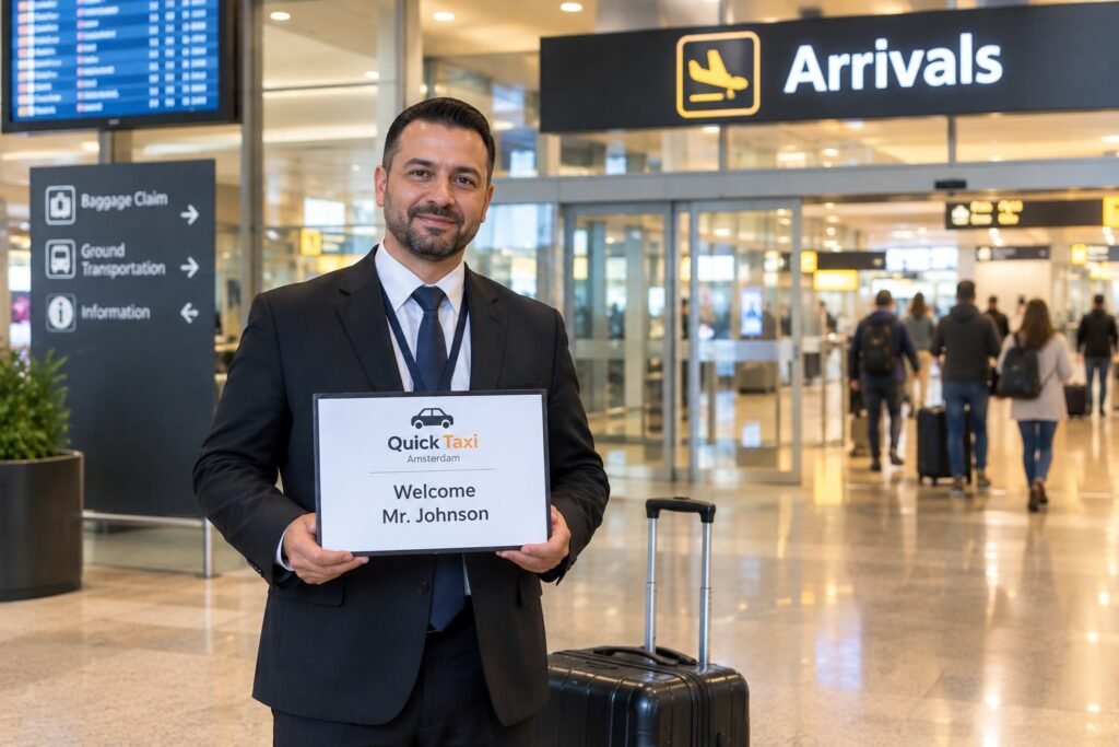 Driver waiting for an airport transfer pickup