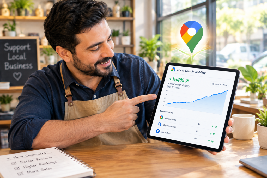 Local SEO visibility growth for a transportation business