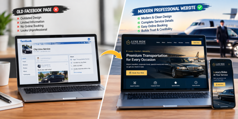Customer booking a ride directly through a transportation website