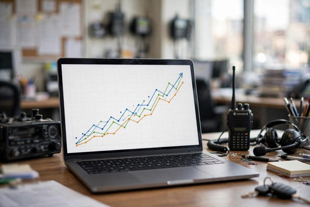 Taxi business revenue growth chart from SEO